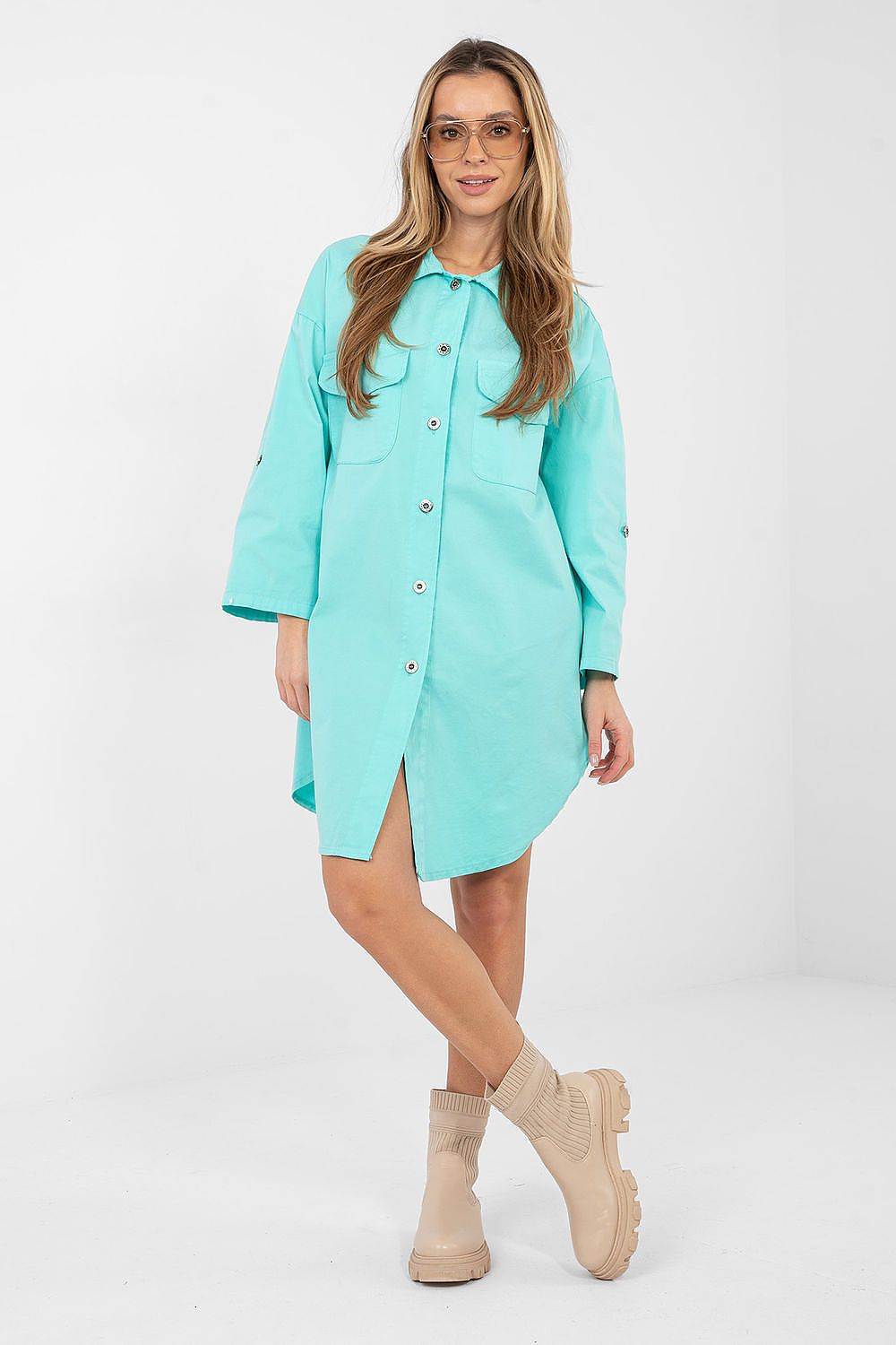  Sukienka Model IT-SK-FL6071.70 Turkus - Rue Paris 