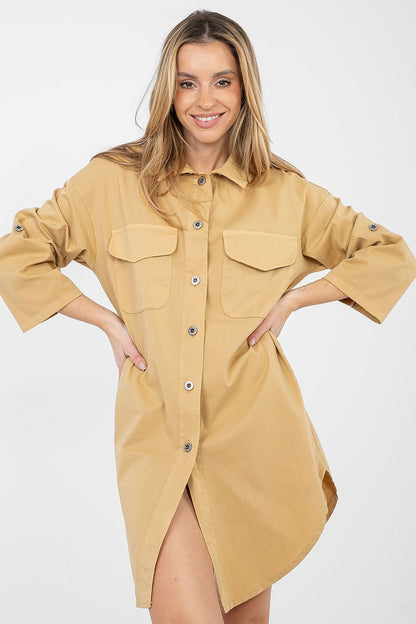 Sukienka Model IT-SK-FL6071.70 Camel - Rue Paris 