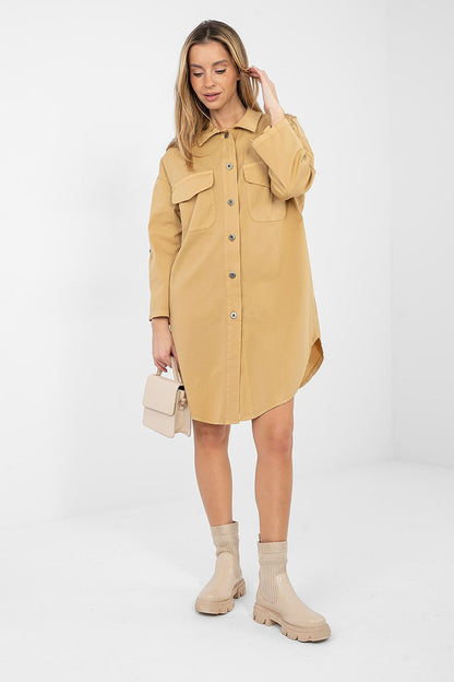  Sukienka Model IT-SK-FL6071.70 Camel - Rue Paris 