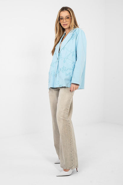   Marynarka Model IT-MA-FL9992.97 Light Blue - Rue Paris 