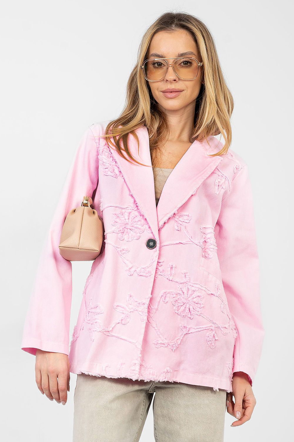  Marynarka Model IT-MA-FL9992.97 Light Pink - Rue Paris 