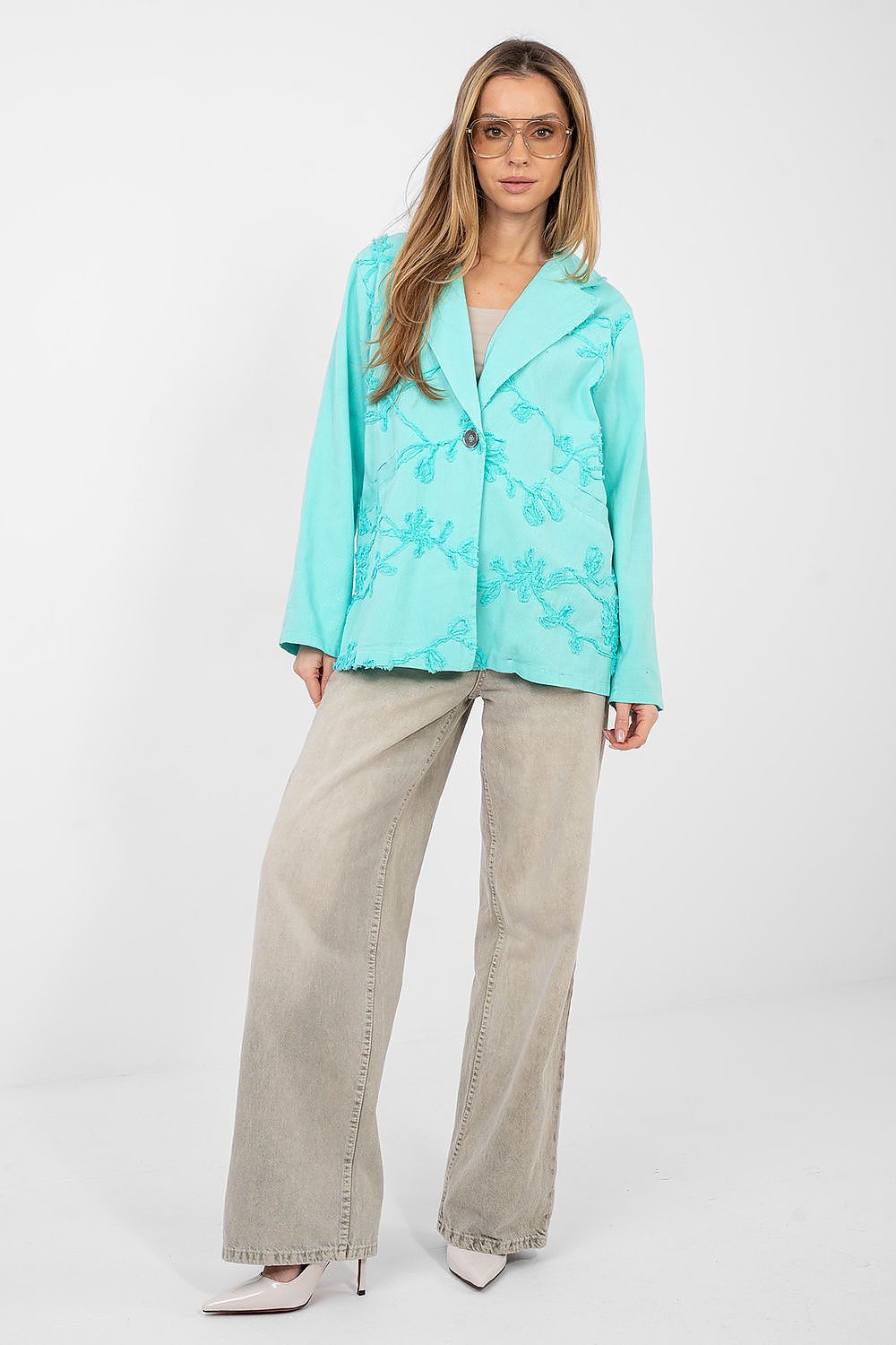   Marynarka Model IT-MA-FL9992.97 Turkus - Rue Paris 