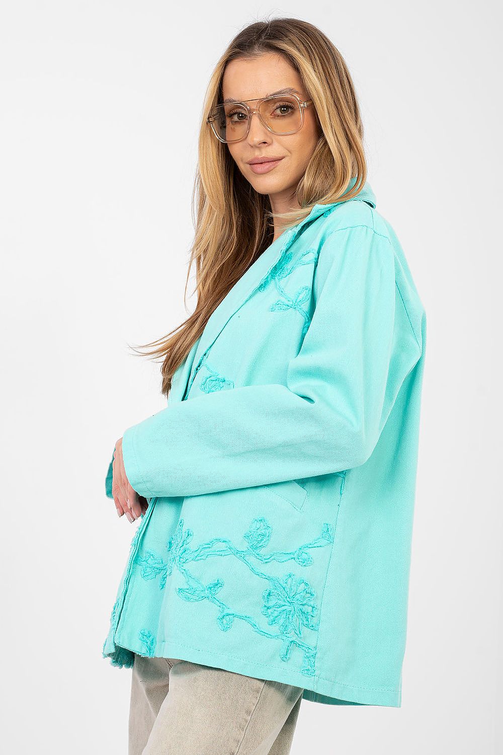   Marynarka Model IT-MA-FL9992.97 Turkus - Rue Paris 