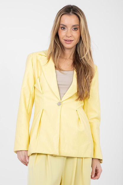   Marynarka Model IT-MA-FL10090.81 Light Yellow - Rue Paris 