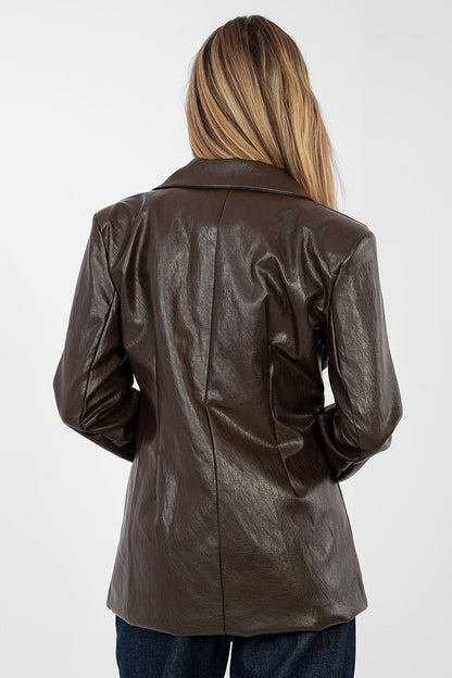   Marynarka Model IT-MA-FL10090.81 Dark Brown - Rue Paris 