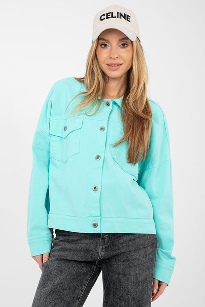   Kurtka Damska Model IT-KR-FL9568.29P Turkus - Rue Paris 