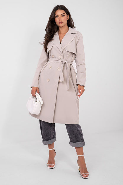   Płaszcz Damski Model IT-PL-FL8808.32 Beige - Rue Paris 