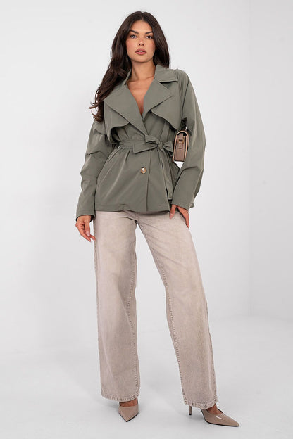   Płaszcz Damski Model IT-PL-FL10069.65 Khaki - Rue Paris 