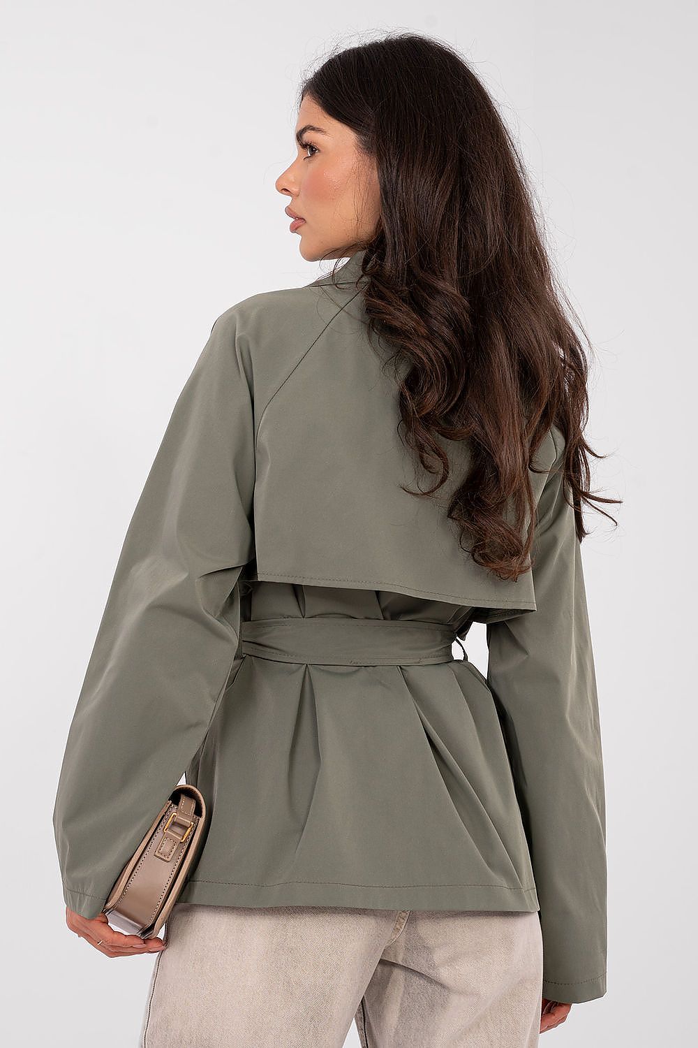   Płaszcz Damski Model IT-PL-FL10069.65 Khaki - Rue Paris 