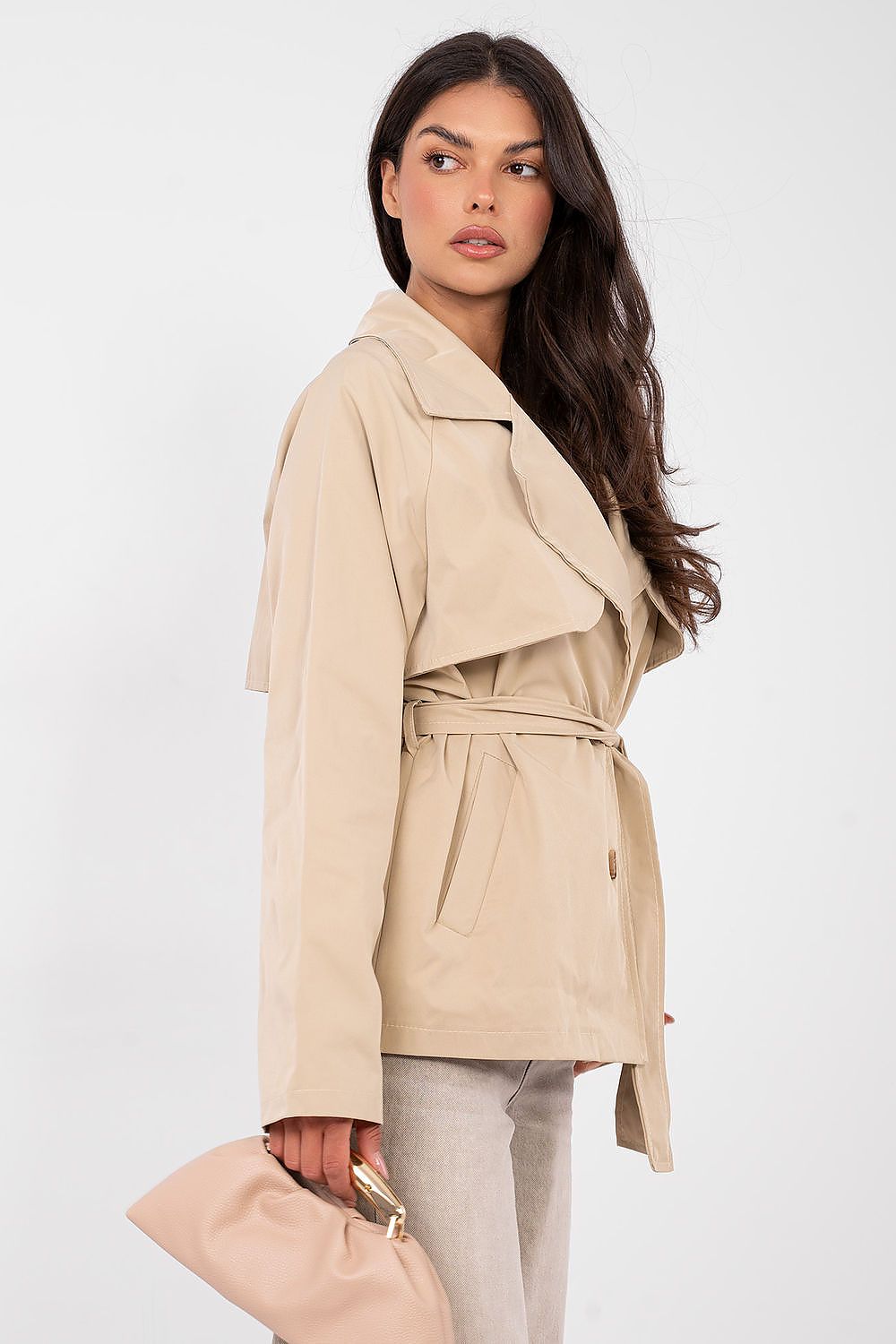   Płaszcz Damski Model IT-PL-FL10069.65 Camel - Rue Paris 