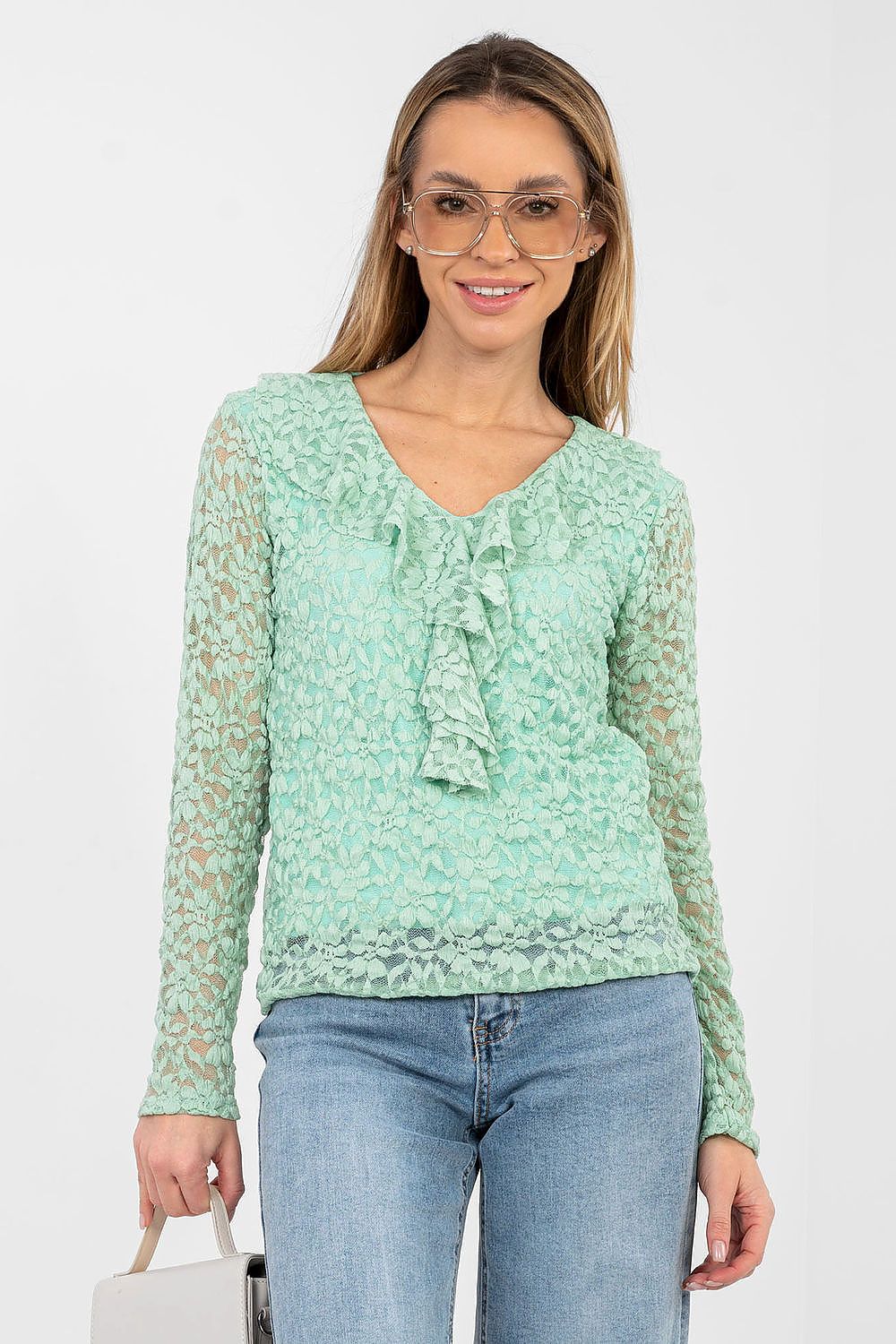   Bluzka Model MI-BZ-M6713.86 Pistacja - Rue Paris 