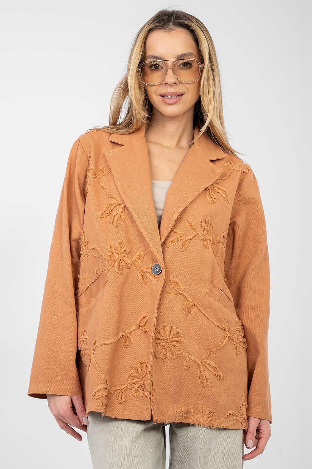   Marynarka Model IT-MA-FL9992.97 Dark Orange - Rue Paris 