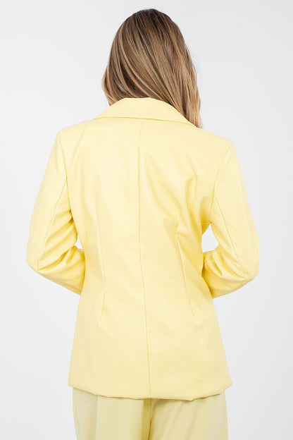   Marynarka Model IT-MA-FL10090.81 Light Yellow - Rue Paris 