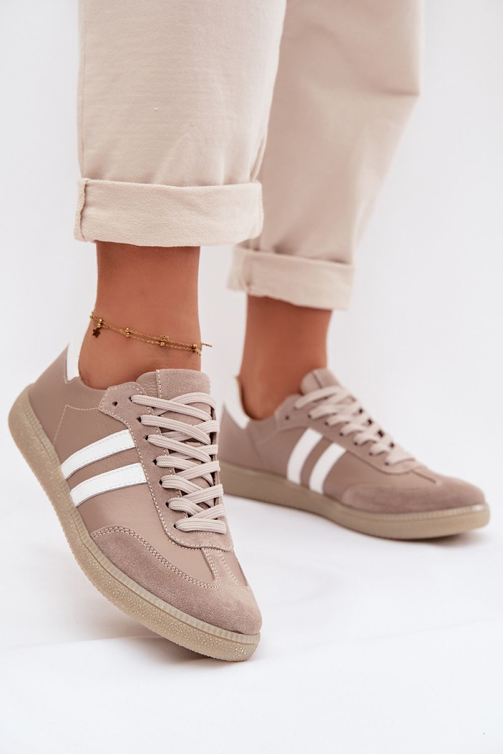   Buty Sportowe Model Zazoo N1068 Dark Beige - Step in style 