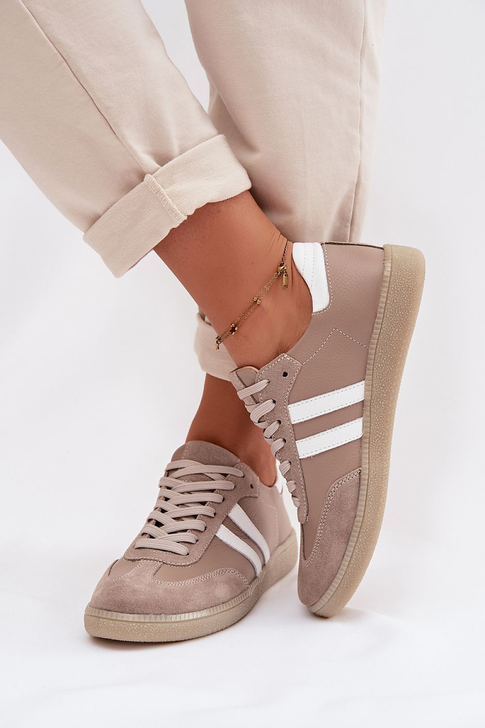   Buty Sportowe Model Zazoo N1068 Dark Beige - Step in style 