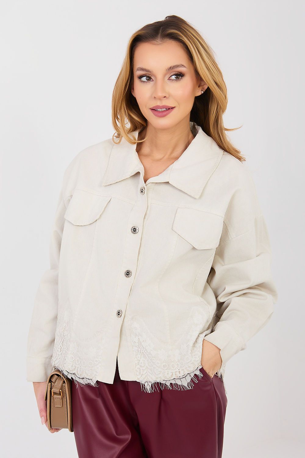   Kurtka Damska Model IT-KR-FL10001.54 Light Beige - Rue Paris 