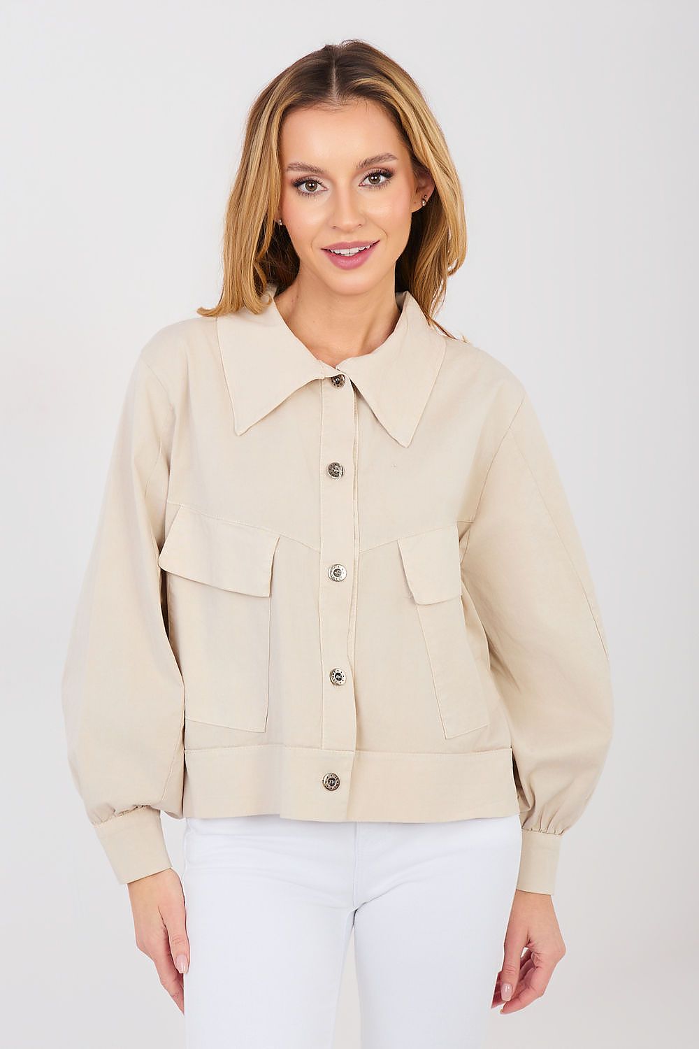   Koszula Damska Model IT-KR-FL10071.50 Beige - Rue Paris 