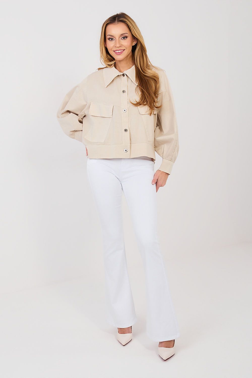   Koszula Damska Model IT-KR-FL10071.50 Beige - Rue Paris 