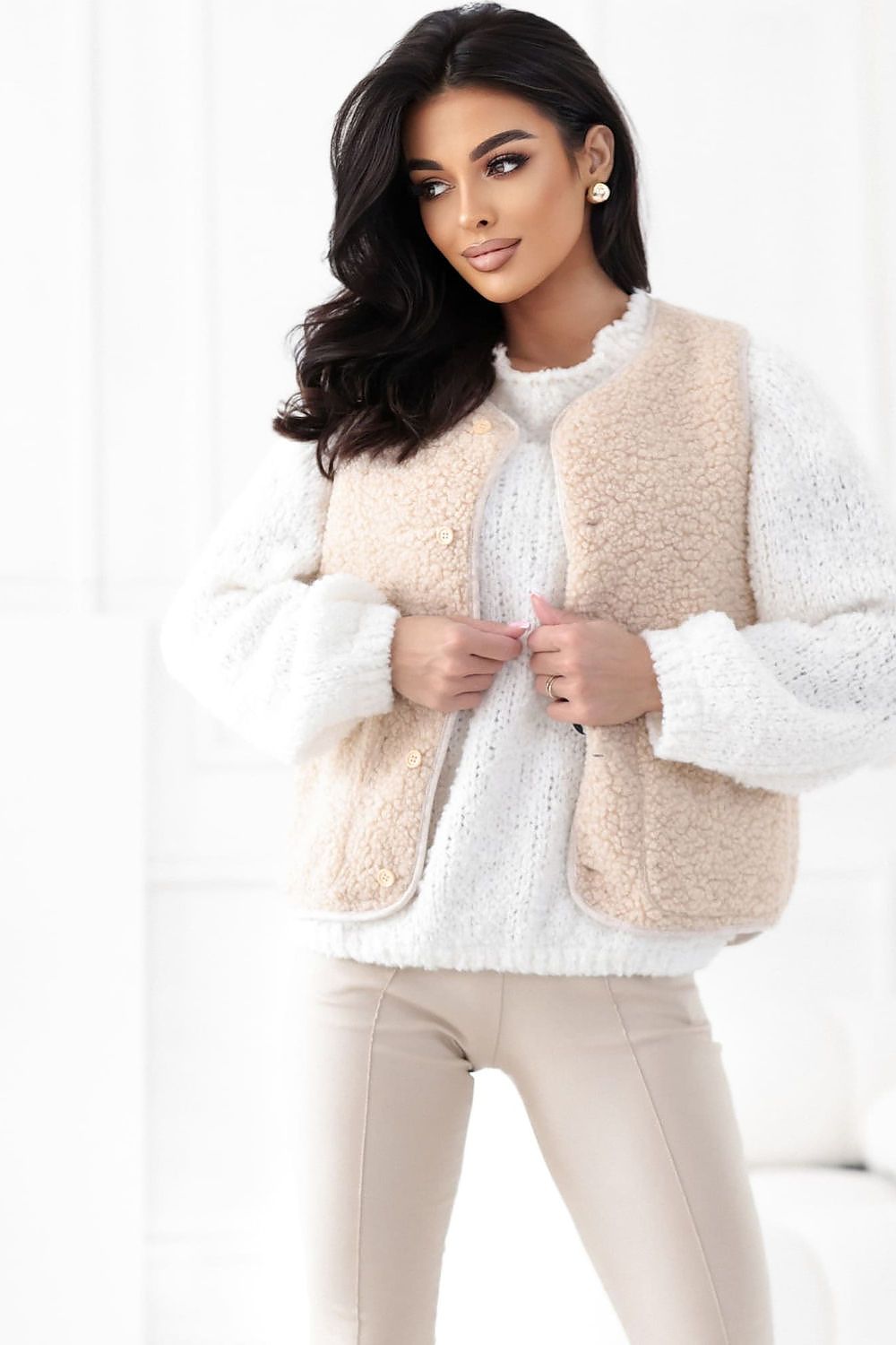   Kamizelka Model CS-KZ-1404.99P Light Beige - Factory Price 