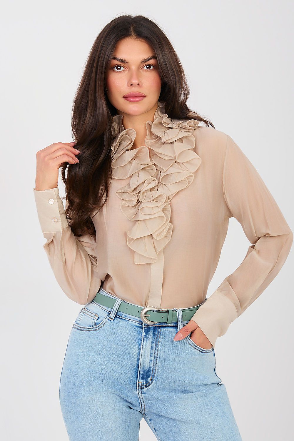   Koszula Damska Model IT-KS-22310.16P Beige - Factory Price 