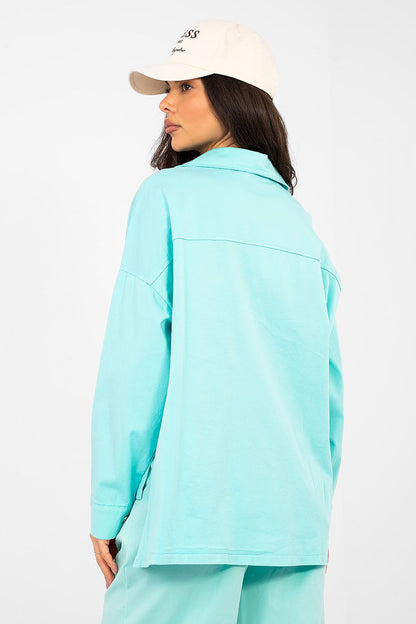   Koszula Damska Model IT-KS-FL9968.48 Turkus - Italy Moda 