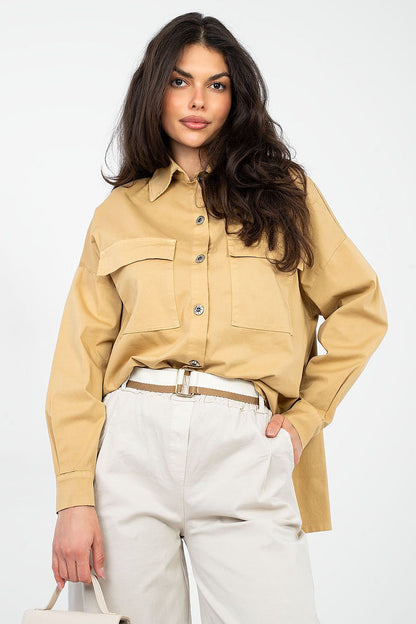   Koszula Damska Model IT-KS-FL9968.48 Camel - Italy Moda 