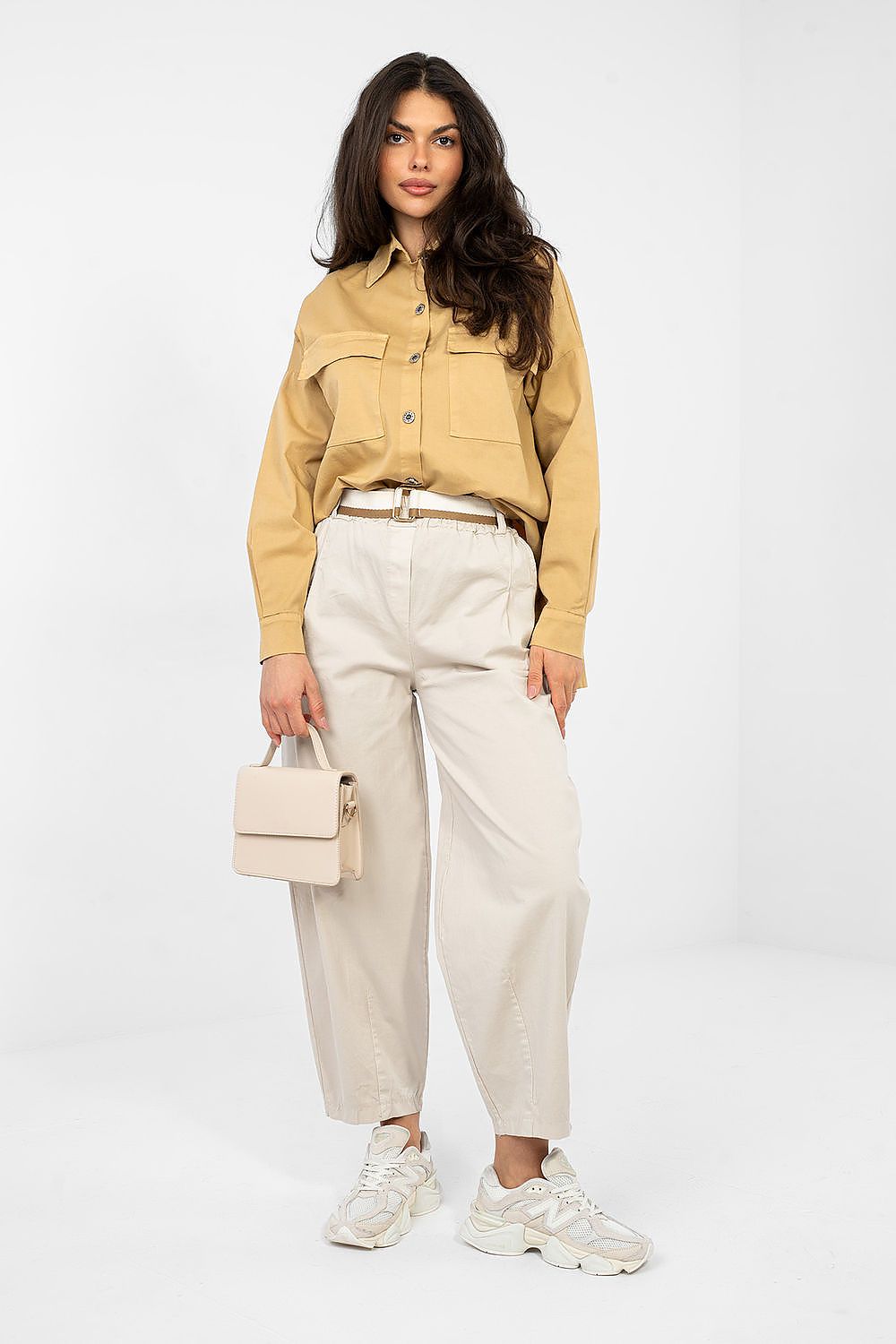   Koszula Damska Model IT-KS-FL9968.48 Camel - Italy Moda 