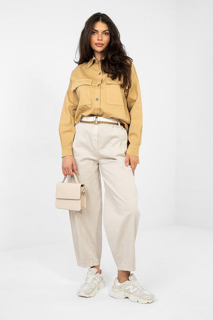   Koszula Damska Model IT-KS-FL9968.48 Camel - Italy Moda 