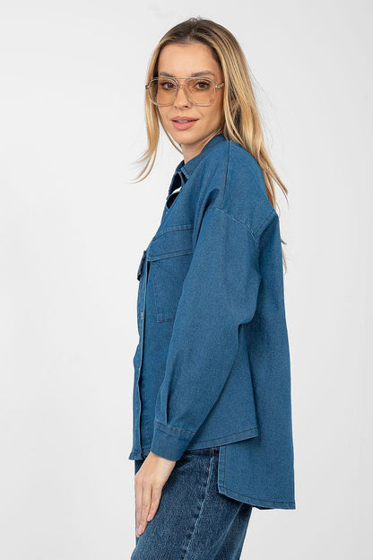   Koszula Damska Model IT-KS-FL9968.28 Blue - Italy Moda 