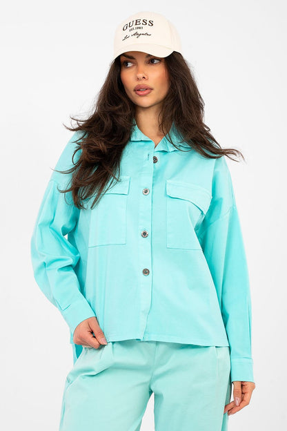   Koszula Damska Model IT-KS-FL9968.48 Turkus - Italy Moda 