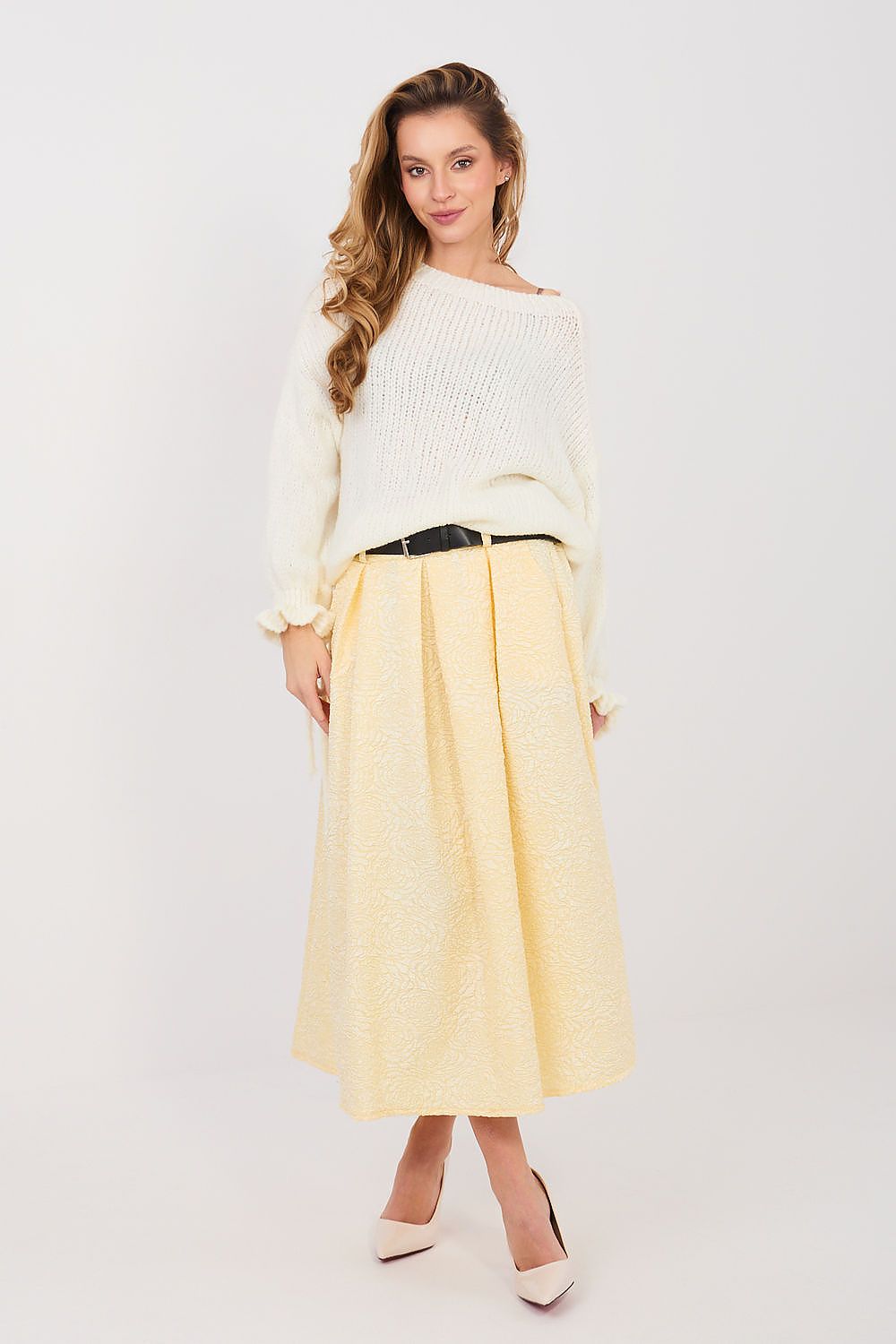  Spódnica Model IT-SD-18760.69 Light Yellow - Rue Paris 