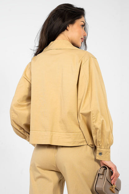   Koszula Damska Model IT-KR-FL10071.50 Camel - Rue Paris 