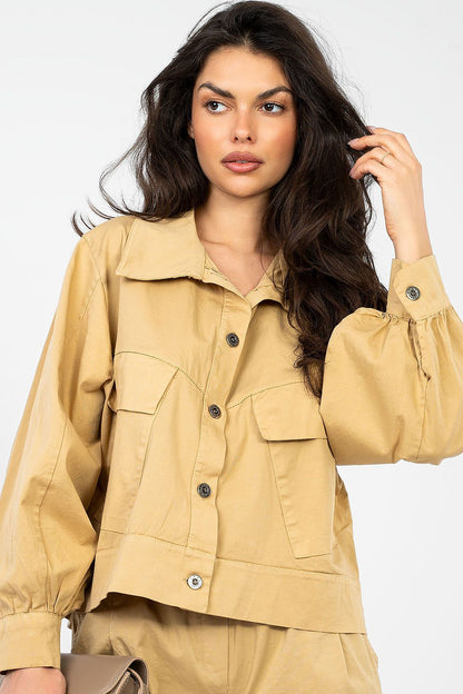   Koszula Damska Model IT-KR-FL10071.50 Camel - Rue Paris 