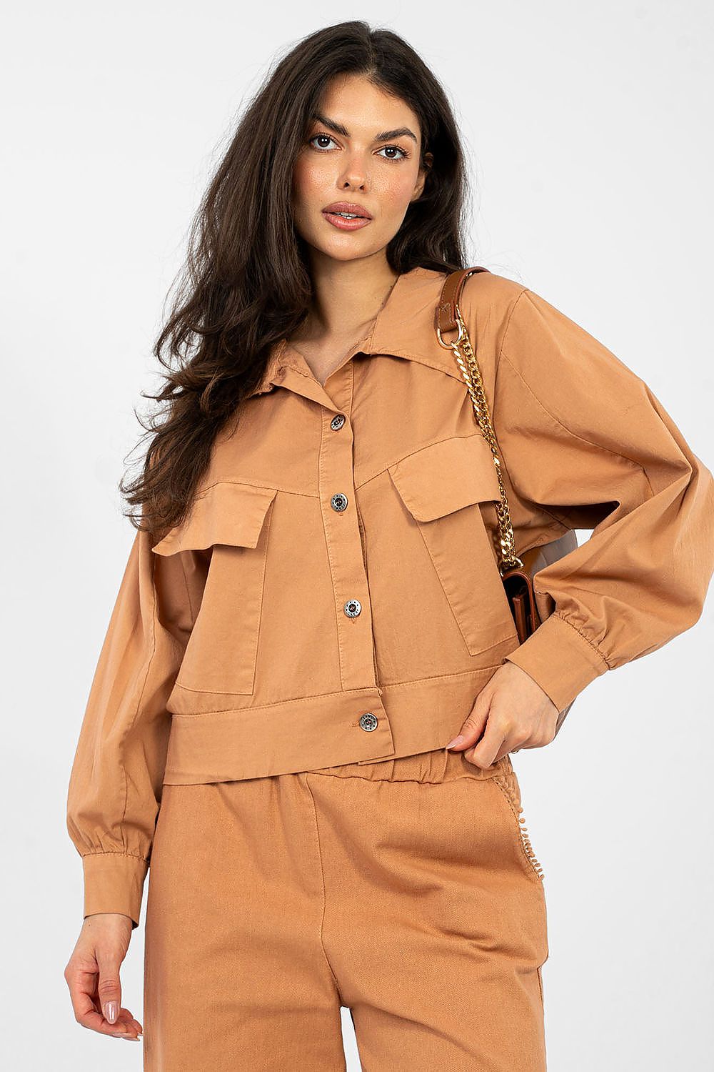   Koszula Damska Model IT-KR-FL10071.09P Dark Orange - Rue Paris 
