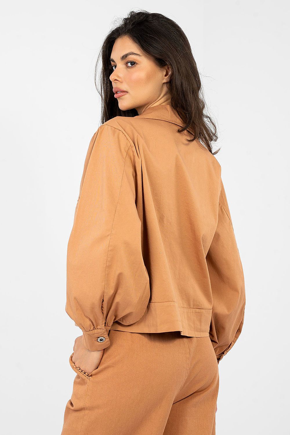   Koszula Damska Model IT-KR-FL10071.09P Dark Orange - Rue Paris 