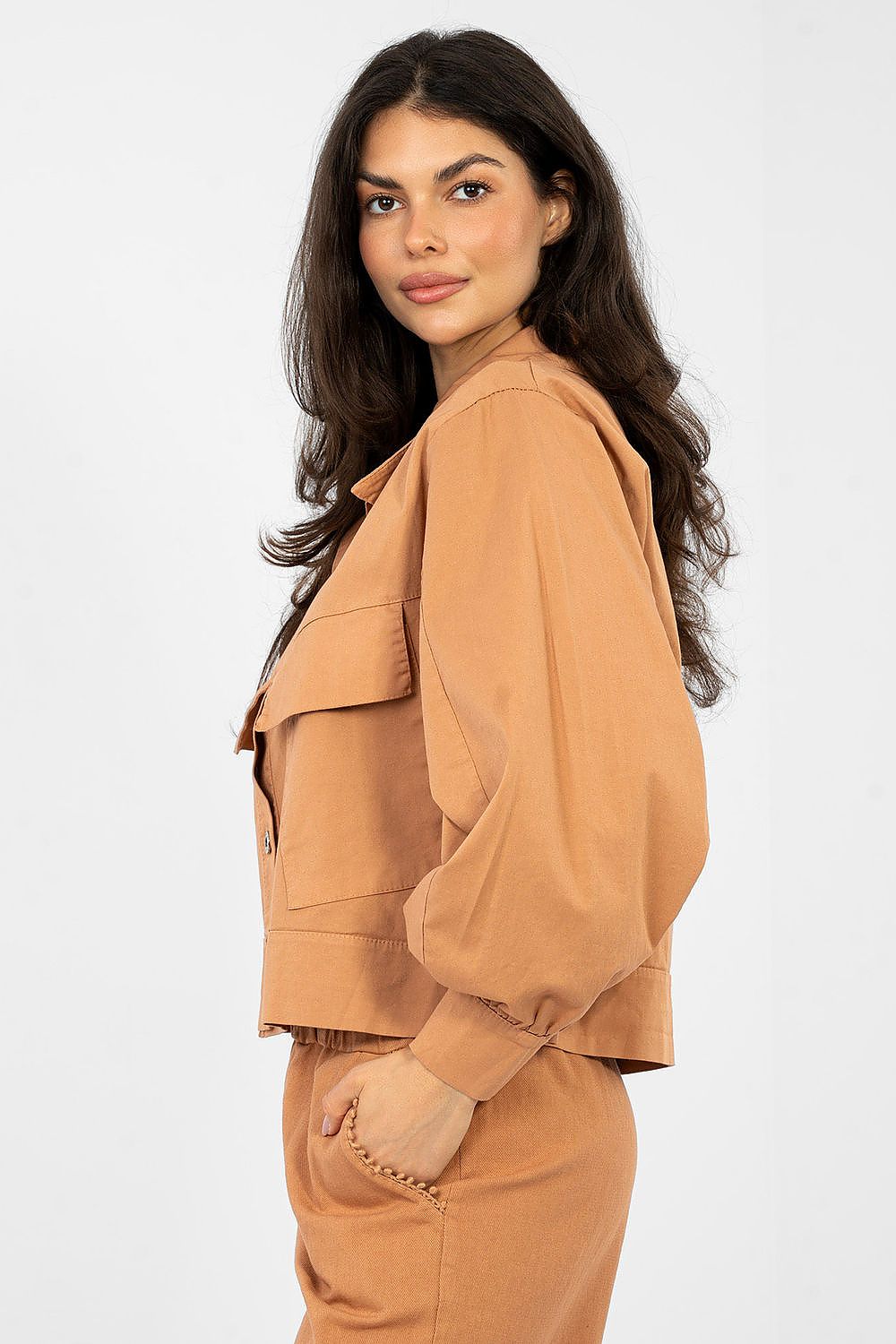   Koszula Damska Model IT-KR-FL10071.09P Dark Orange - Rue Paris 