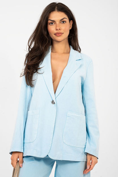   Marynarka Model IT-MA-FL7703.49 Light Blue - Rue Paris 