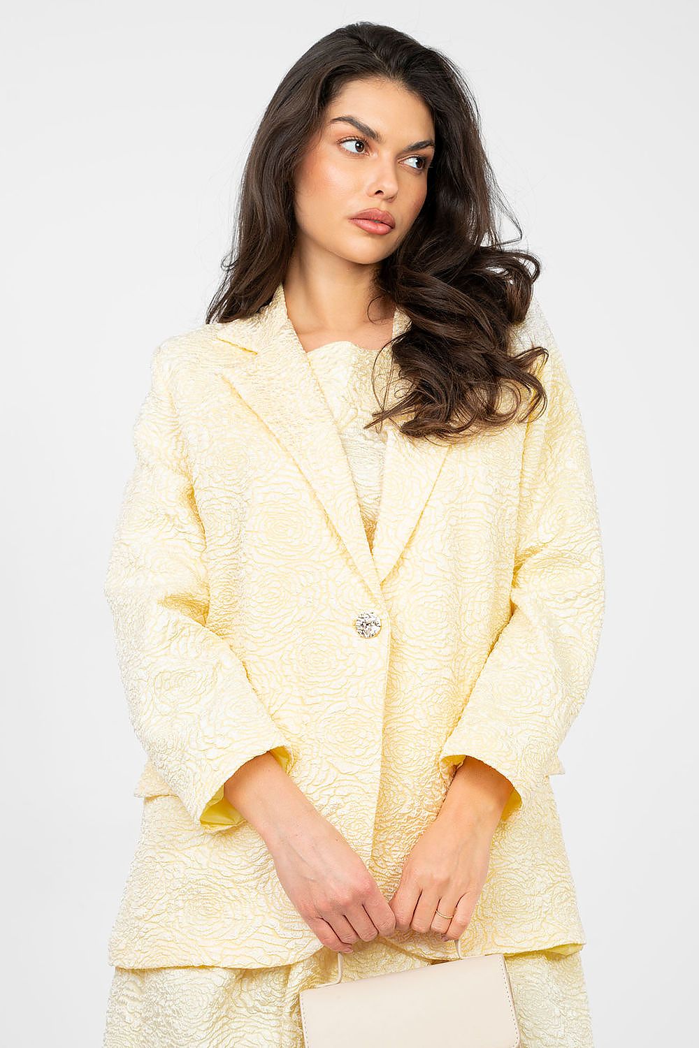   Marynarka Model IT-MA-21839.10 Light Yellow - Rue Paris 