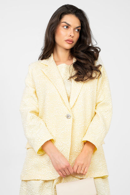   Marynarka Model IT-MA-21839.10 Light Yellow - Rue Paris 