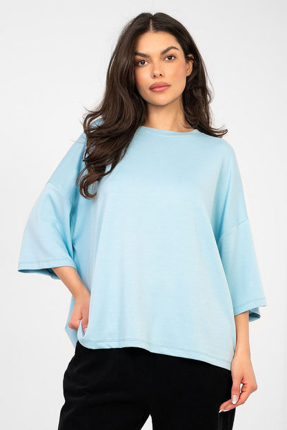   Bluzka Model RV-BZ-A1188.63 Light Blue - Rue Paris 