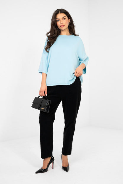   Bluzka Model RV-BZ-A1188.63 Light Blue - Rue Paris 