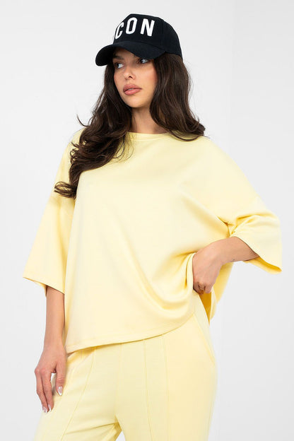   Bluzka Model RV-BZ-A1188.63 Light Yellow - Rue Paris 