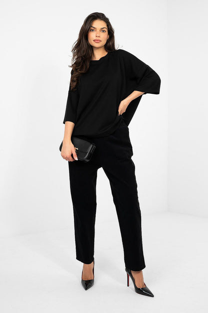   Bluzka Model RV-BZ-A1188.63 Black - Rue Paris 