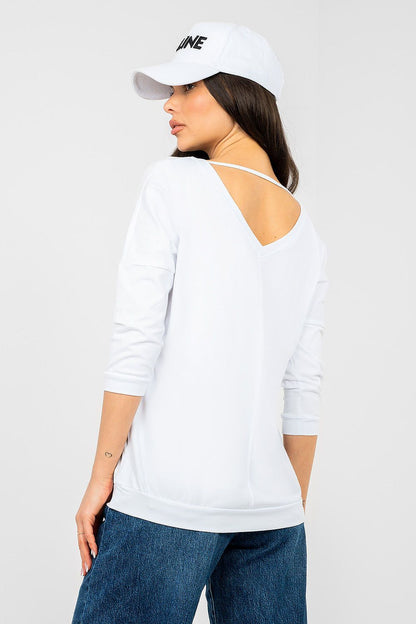   Bluzka Model RV-BZ-A1192.71 White - Rue Paris 
