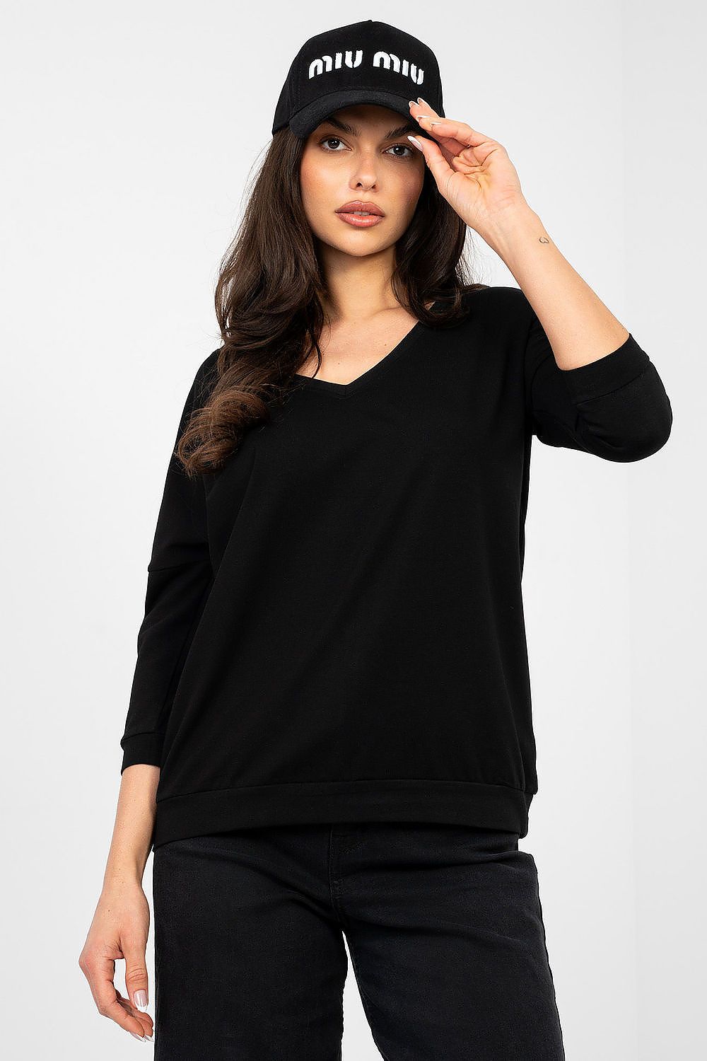   Bluzka Model RV-BZ-A1192.71 Black - Rue Paris 