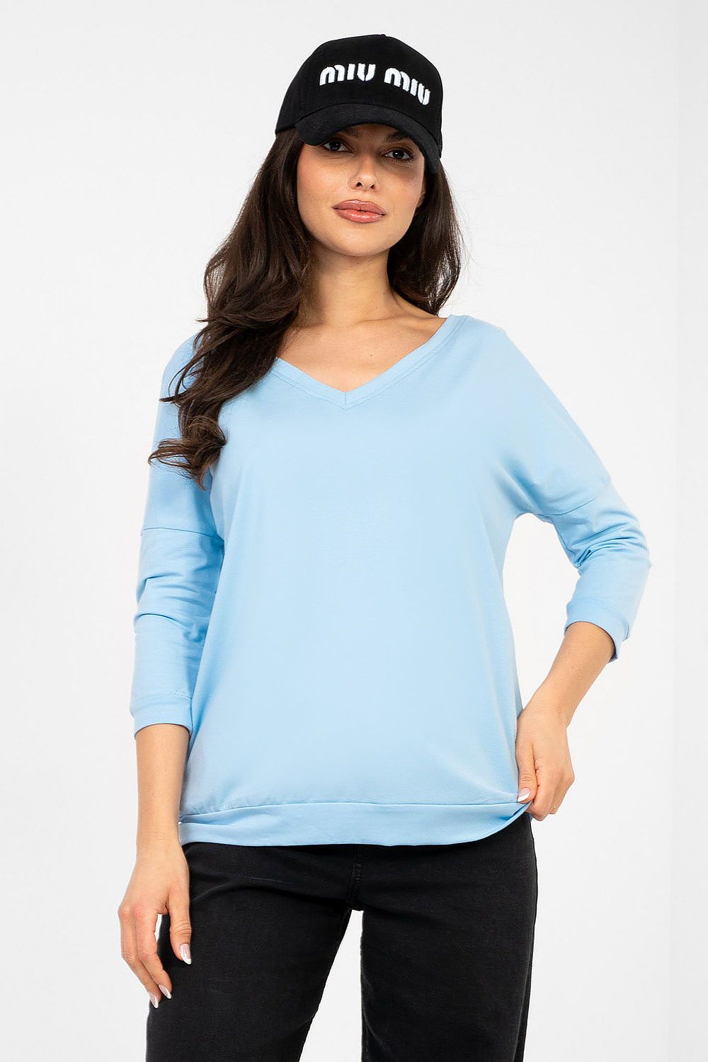   Bluzka Model RV-BZ-A1192.71 Light Blue - Rue Paris 