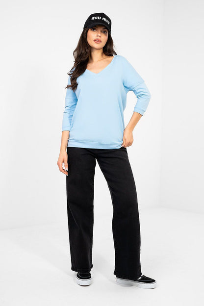   Bluzka Model RV-BZ-A1192.71 Light Blue - Rue Paris 