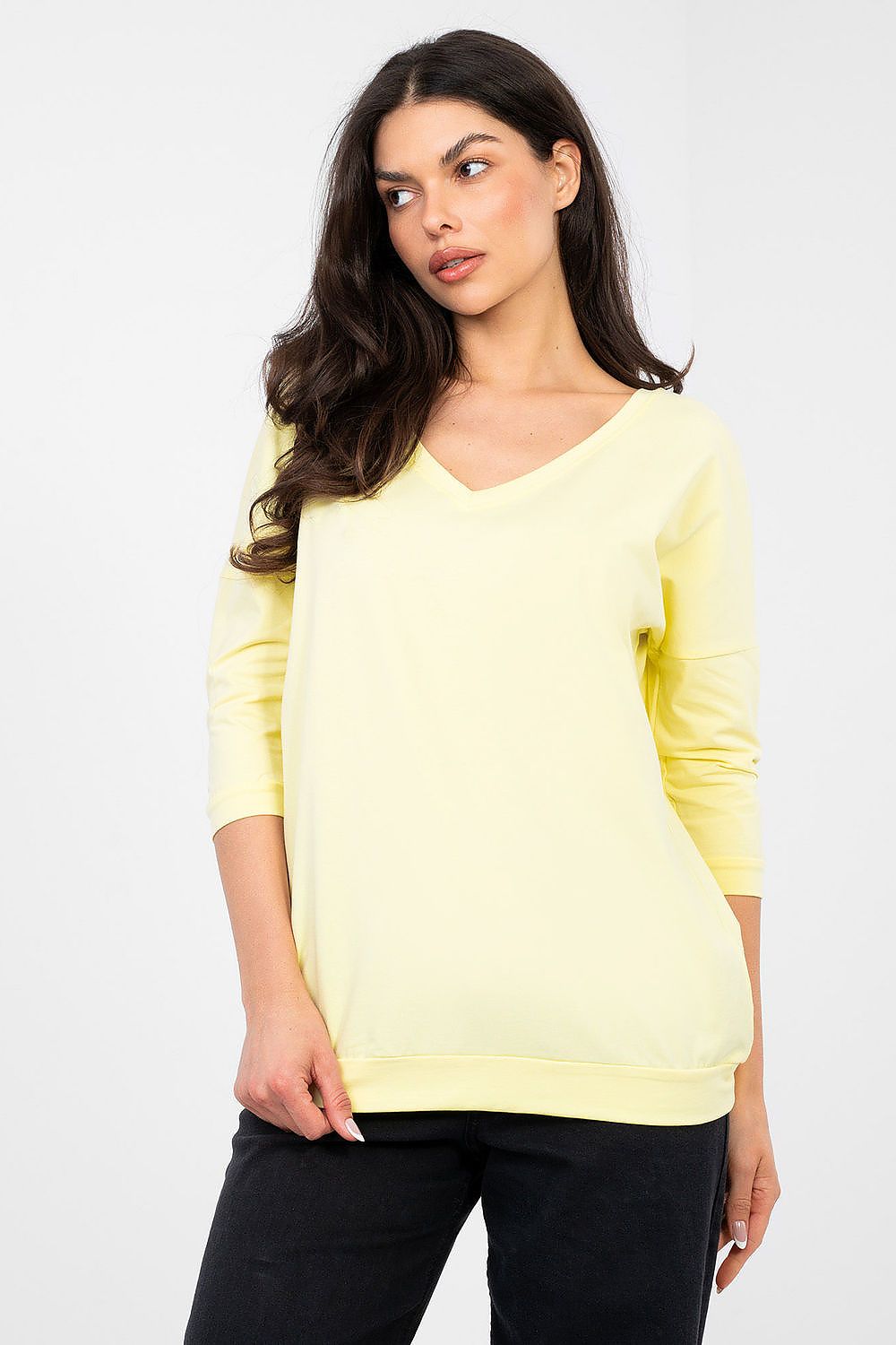   Bluzka Model RV-BZ-A1192.71 Light Yellow - Rue Paris 