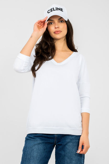   Bluzka Model RV-BZ-A1192.71 White - Rue Paris 