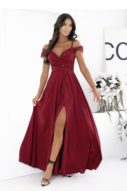  Sukienka Model Walentina Cekin 0011175. Bordo - With You 